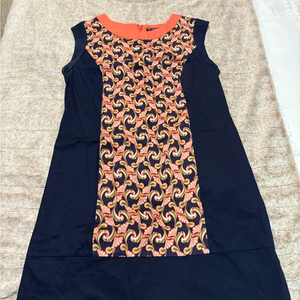Elegant Black and Orange Midi Dress